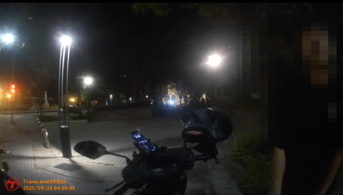 ▲圖說：陳姓男大生酒後騎車瞥見後方有警用機車，上演「車熄火換駕駛」荒謬操作，反而引起員警注意 （圖／台中市政府 提供）