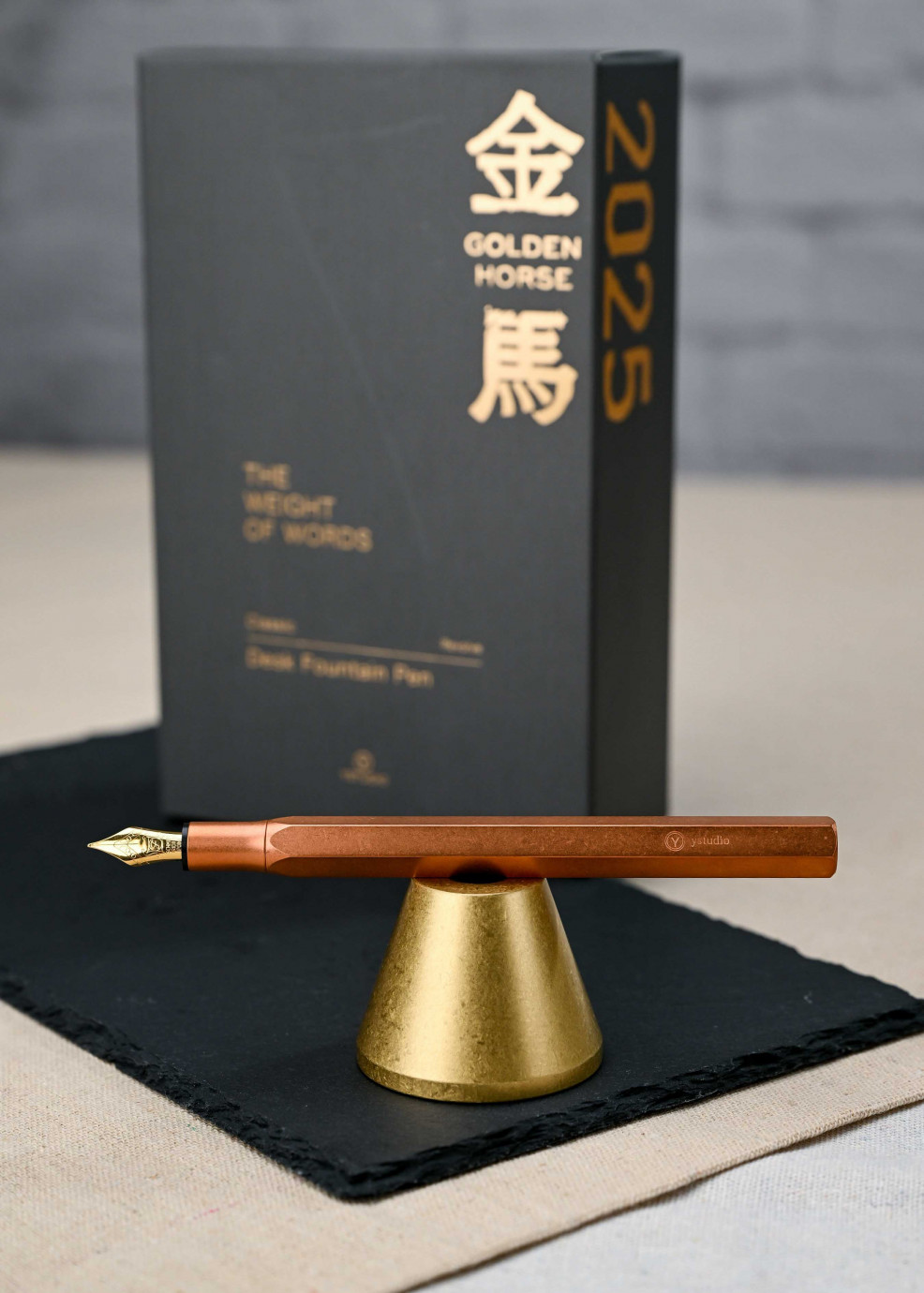 物外YSTUDIO 聯名紅銅桌上鋼筆