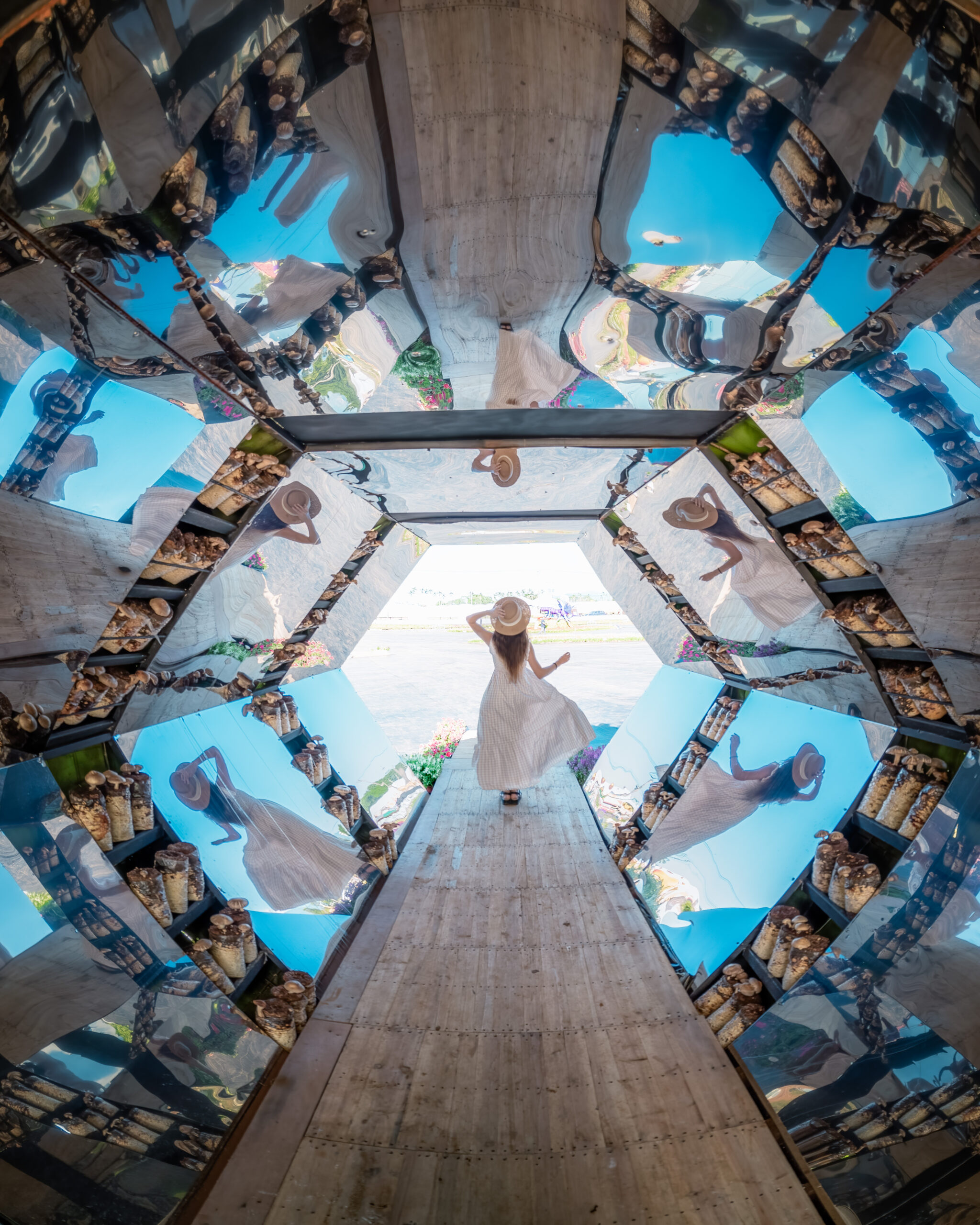 花開三盛事吸睛登場 台中國際花毯節迎賓 12 %E7%AB%99%E5%9C%A8%E6%99%82%E5%85%89%E9%9A%A7%E9%81%93%E5%85%A7%E9%9D%A0%E5%87%BA%E5%85%A5%E5%8F%A3%E8%99%95 %E9%80%8F%E9%81%8E%E8%90%AC%E8%8A%B1%E7%AD%92%E5%8F%8D%E5%B0%84%E5%91%88%E7%8F%BE%E5%87%BA%E5%A5%BD%E5%A4%9A%E5%80%8B%E8%87%AA%E5%B7%B1 scaled