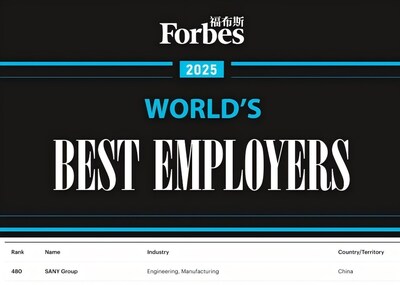 SANY Ranks Among Forbes’ 2025 World’s Best Employers, Leading China’s Construction Machinery Industry SANY Ranks Among Forbes’ 2025 World’s Best Employers, Leading China’s Construction Machinery Industry