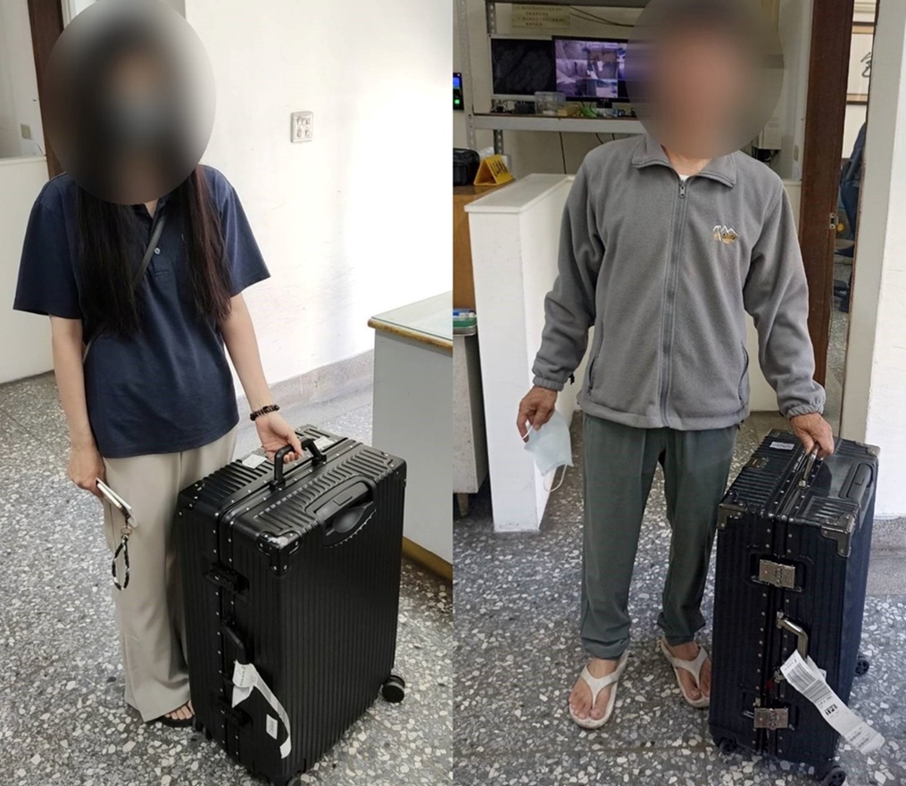 ▲圖說：在員警的協助下，兩位民眾順利取回自己的行李箱 （圖／台中市政府 提供）