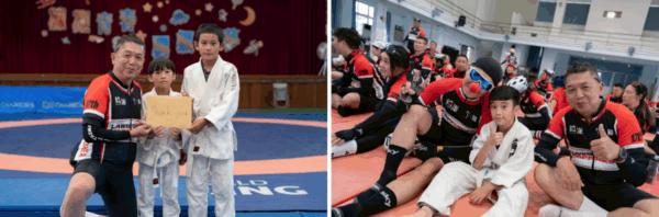 錠嵂藍鵲車隊亦走入偏鄉，在環台期間赴苗栗梅園國小捐贈柔道角力隊訓練物資，並贈送專屬球衣給台南東原國中籃球隊，支持資源有限的孩童勇敢追夢。