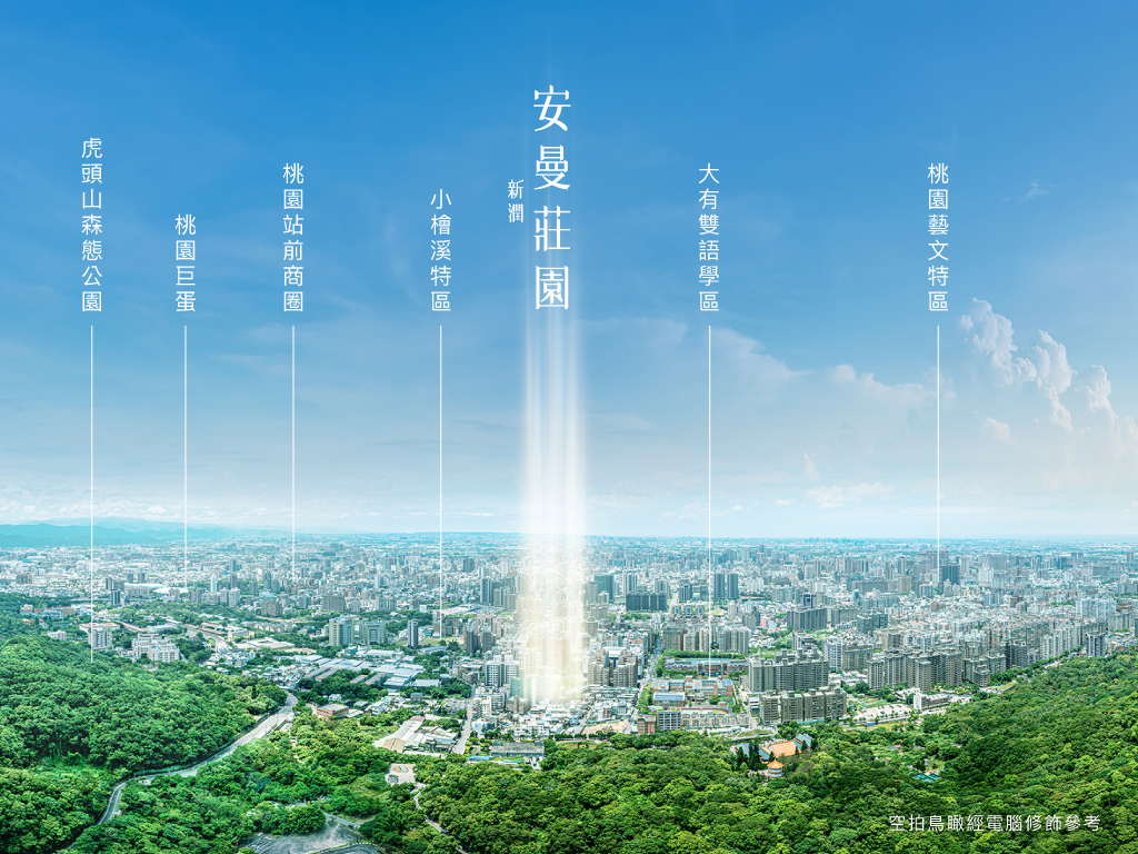 背倚虎頭山系、位處桃園市中心成熟商圈，大有特區素有桃園小天母之稱，吸引新潤建設機構在新光三越大有店原址，推出年度指標大案「安曼莊園」。(圖/安曼莊園提供)