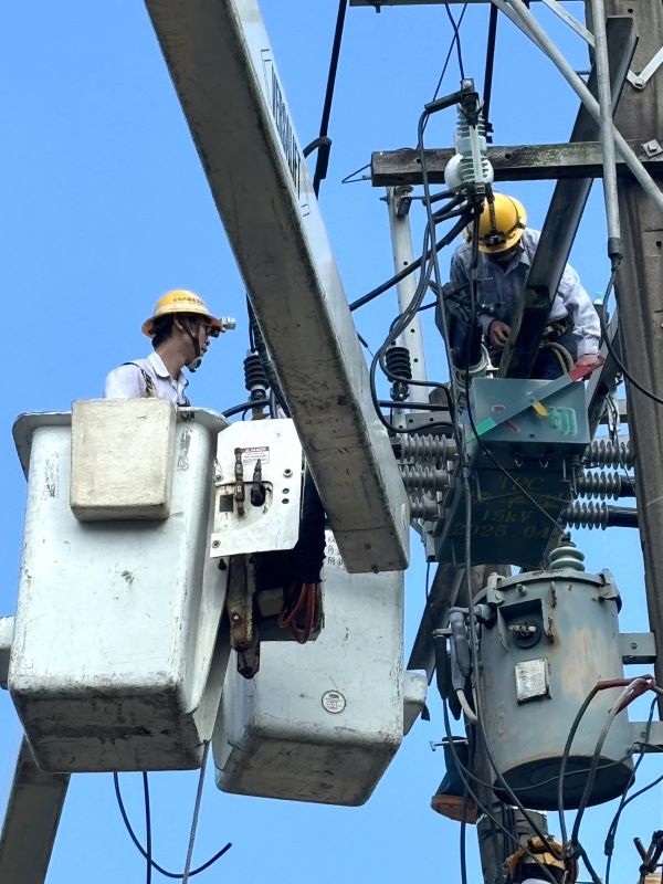 《圖說》台電台北北區營業處於驚蟄日用心維護強電網，讓民眾生活更加安心。〈北北區處提供〉