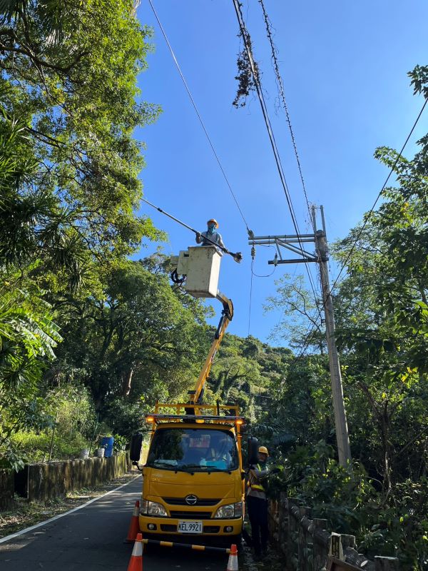 《圖說》大地甦醒，是鳥獸繁殖高峰期，不少鳥類與小動物選擇在電線桿、變壓器等配電設備築巢棲息，為供電維護工作帶來新的挑戰。〈北北區處提供〉