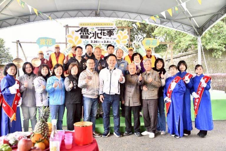 ▲桃園市副市長蘇俊賓今(8)日(農曆正月20日)於龍潭區大北坑休閒農業區出席2026魯冰花季「天穿日」祭天儀式。（圖╱客家局提供）