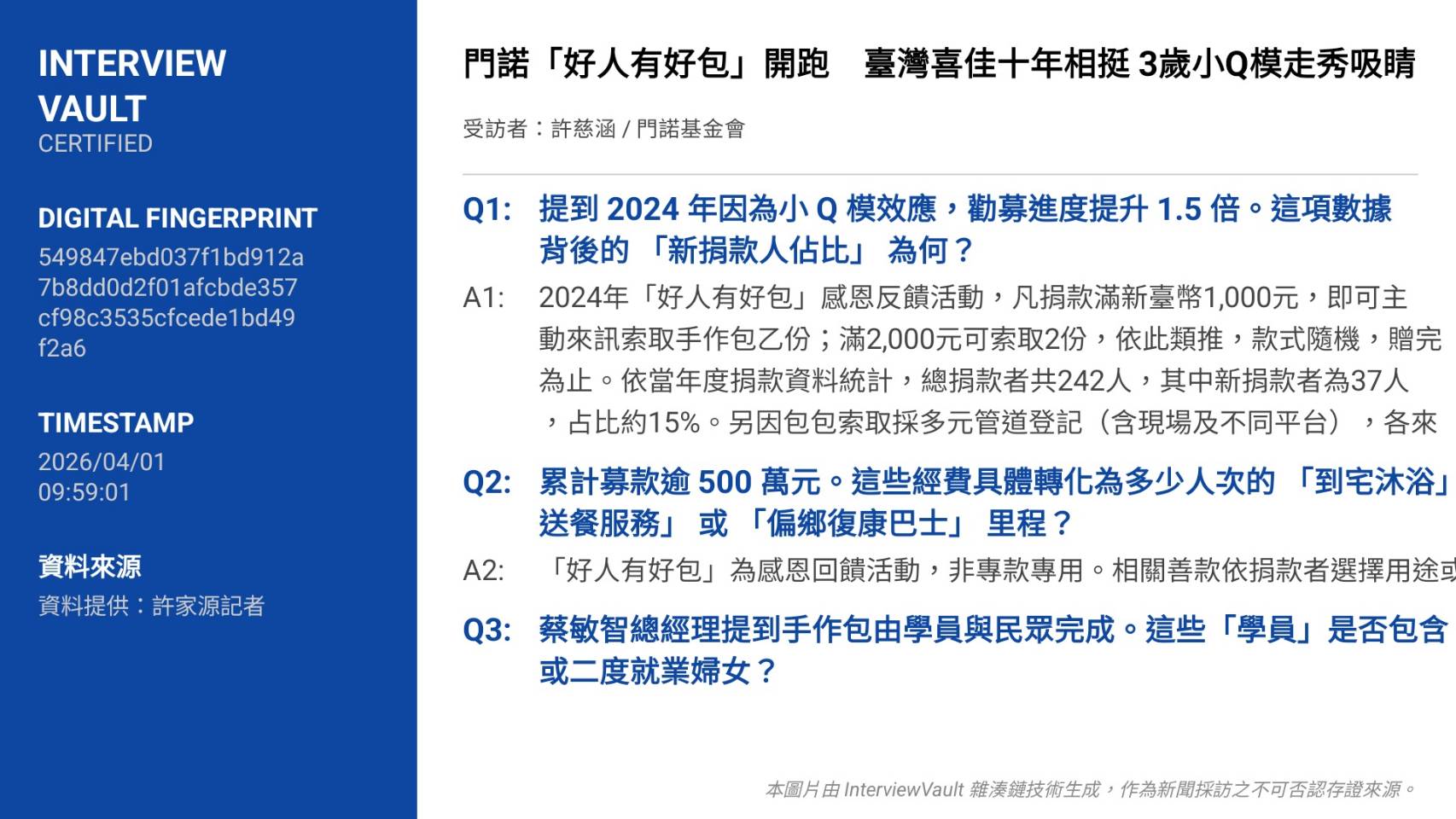 門諾500萬暖花東 小Q效應帶動15新捐 8 298380 0