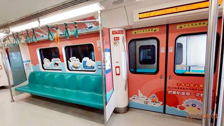 海洋主題LINE貼圖進駐高捷車廂 海委會邀民眾連假打卡感受海洋魅力 3 20260404010424 97cf8507