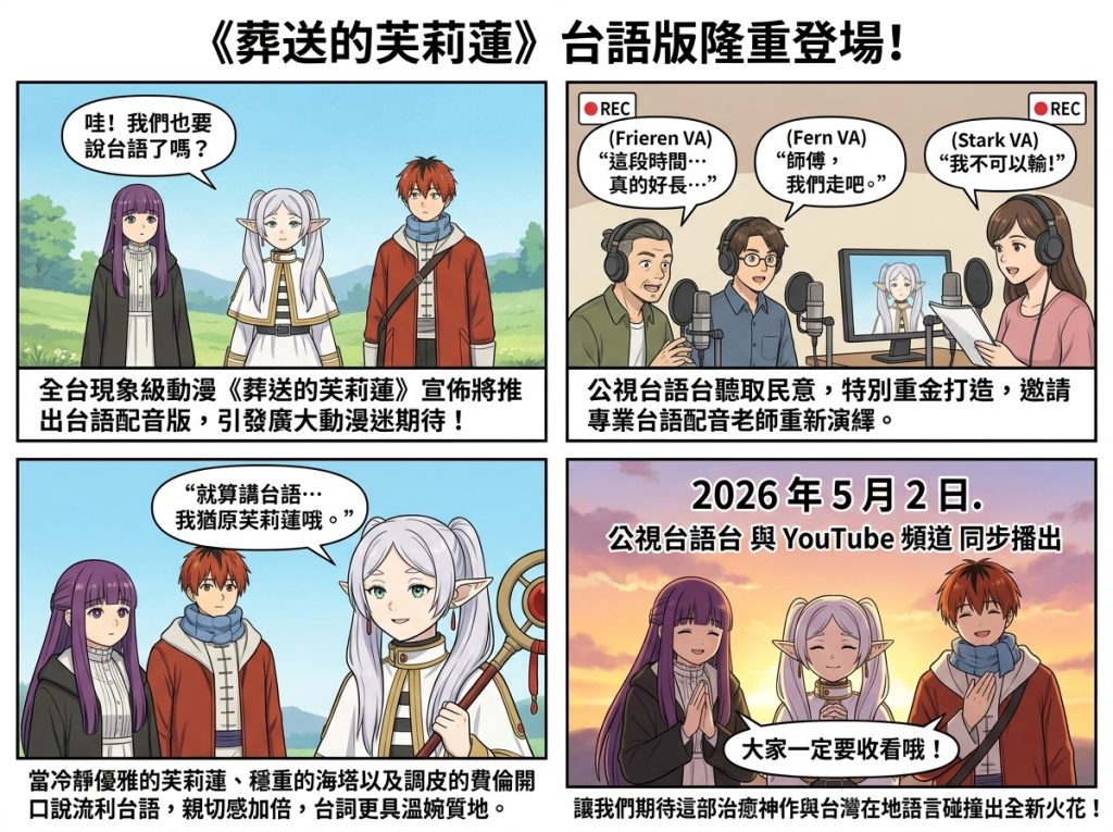 敲碗成功!《葬送的芙莉蓮》台語版正式開播 驚喜配音重現勇者小隊冒險感淚時刻 4 %E6%95%B2%E7%A2%97%E6%88%90%E5%8A%9F%E8%91%AC%E9%80%81%E7%9A%84%E8%8A%99%E8%8E%89%E8%93%AE%E5%8F%B0%E8%AA%9E%E7%89%88%E6%AD%A3%E5%BC%8F%E9%96%8B%E6%92%AD %E9%A9%9A%E5%96%9C%E9%85%8D%E9%9F%B3%E9%87%8D%E7%8F%BE%E5%8B%87%E8%80%85%E5%B0%8F%E9%9A%8A%E5%86%92%E9%9A%AA%E6%84%9F%E6%B7%9A%E6%99%82%E5%88%BB2 0 1024x765 1