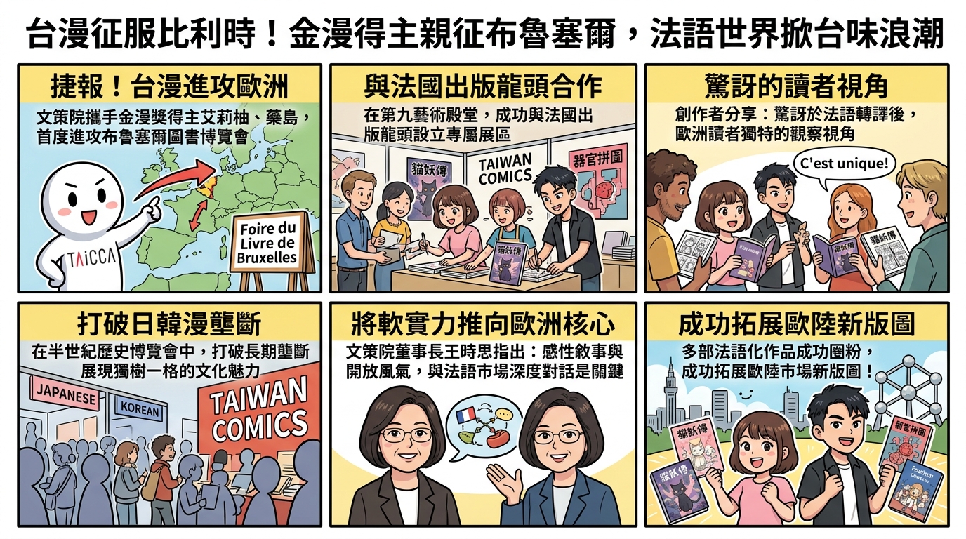 台漫征服比利時!金漫得主親征布魯塞爾,法語世界掀台味浪潮 3 0417 2 1 0