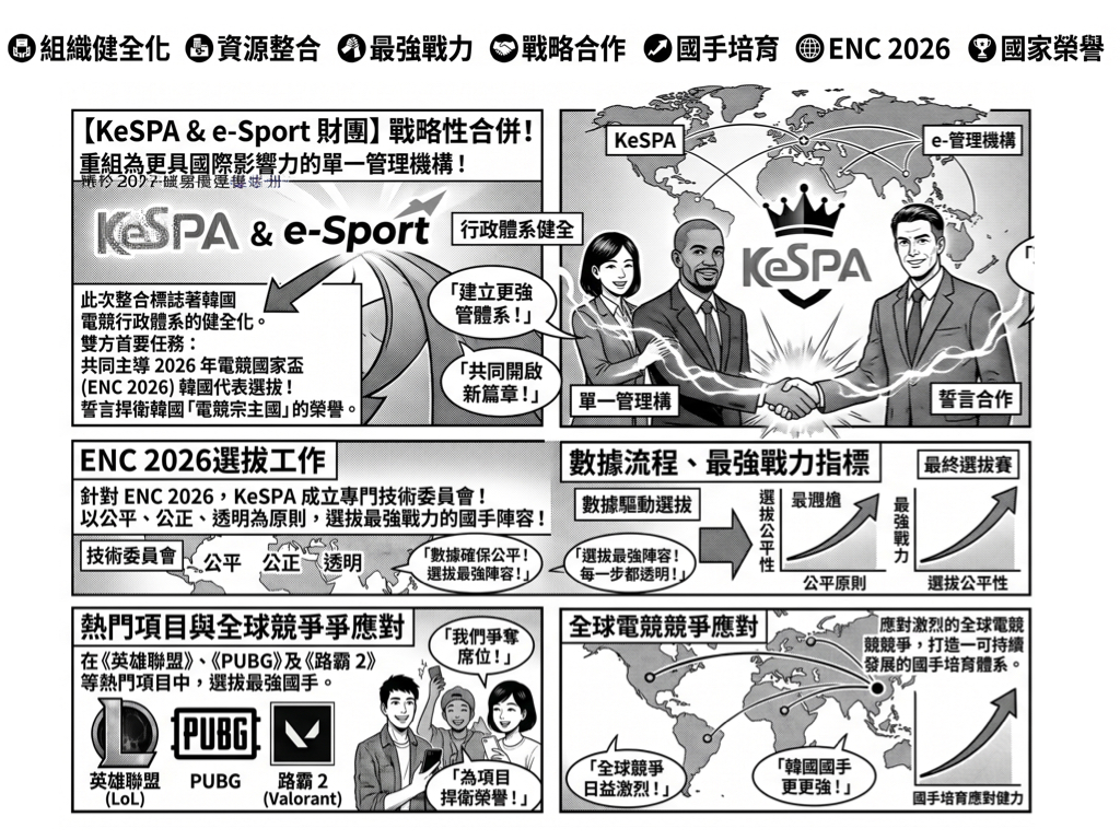 韓國電競重磅整合!KeSPA 與 e-Sport 財團再度攜手 主導ENC 2026國家代表選拔 3 KeSPA %E8%88%87 e Sport %E8%B2%A1%E5%9C%98%E5%86%8D%E5%BA%A6%E6%94%9C%E6%89%8B001