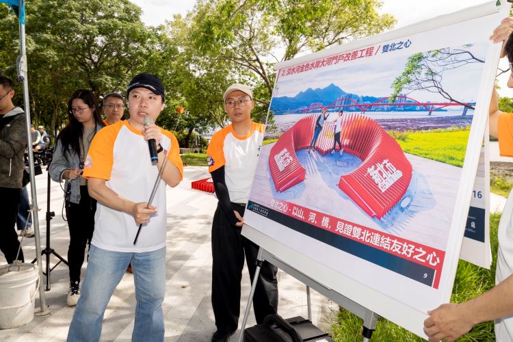 《圖說》新北市府持續推動金色水岸五大區段優化工程，打造國際級河岸自行車觀光廊帶。〈高灘處提供〉