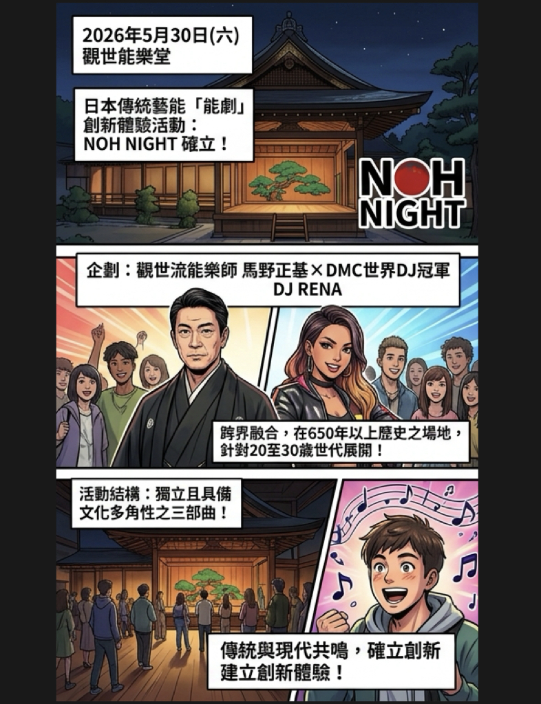 觀世能樂堂五月底舉辦NOH NIGHT!結合世界冠軍DJ翻轉傳統能劇 6 %E8%83%BD%E5%8A%87001