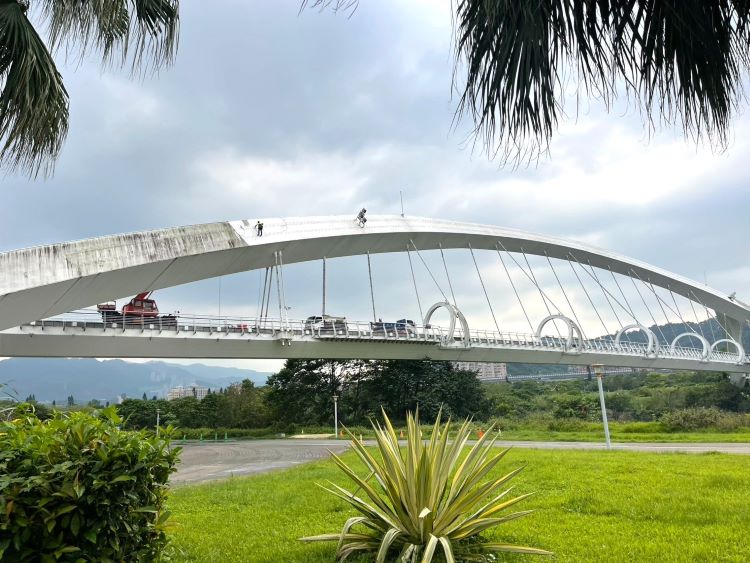高空吊掛洗橋 新店陽光橋再現河濱地標風采 4 《圖說》高空吊掛清洗陽光橋,展現施工人員專業與辛勞。〈高灘處提供〉
